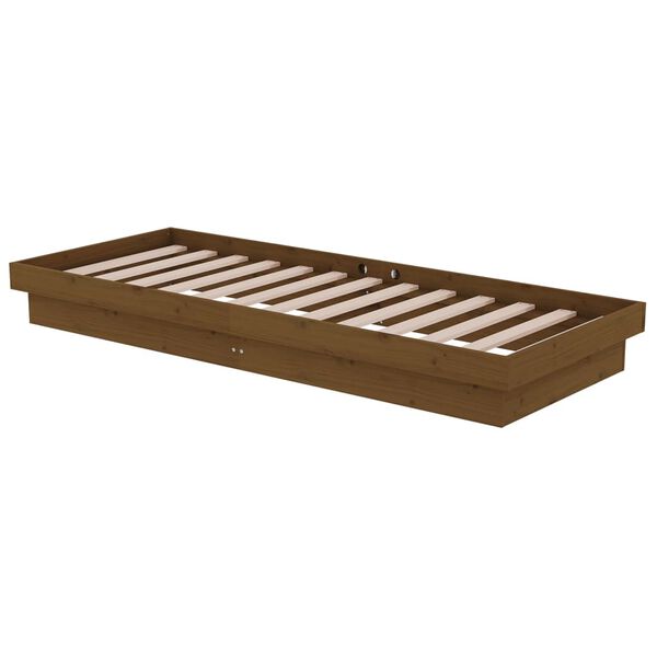 vidaXL Bed Frame without Mattress Honey Brown Solid Wood Small Single