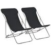 vidaXL Beach Chair | Set of 2 | Black