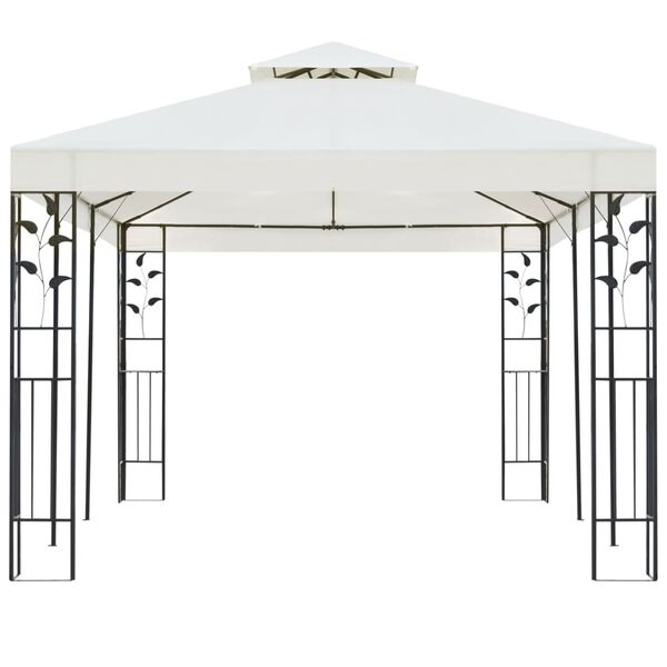 vidaXL Gazebo with Double Roof White 6x3 m Steel