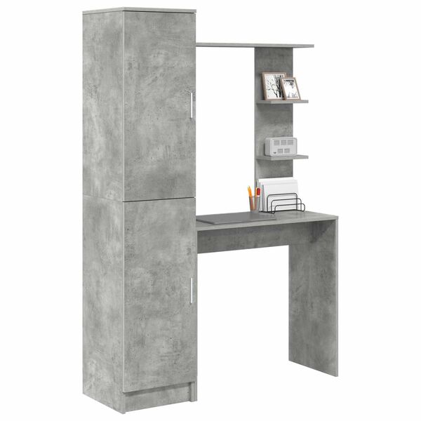 vidaXL Desk 2 pcs Concrete Grey