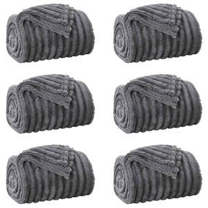 vidaXL Throw Blankets 6 pcs Dark Grey 150 x 130 cm 2.85 kg Fleece