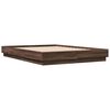 vidaXL Bed Frame with LED without Mattress Brown Oak 150x200 cm King Size