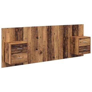 vidaXL Headboard with Cabinet 3 pcs Old Wood Engineered Wood