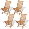 vidaXL Folding Chair | Set of 4 | Natural Teak | Solid Teak Wood | Standard