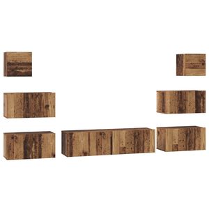 vidaXL TV Cabinet Set 8 pcs Old Wood Engineered Wood
