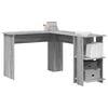 vidaXL Corner Desk Grey Sonoma 140 x 113.5 x 75 cm Engineered Wood