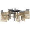 vidaXL Garden Dining Set 5 pcs Beige Poly Rattan