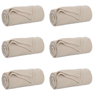 vidaXL Throw Blankets 6 pcs Beige 170 x 130 cm 1.86 kg Fleece