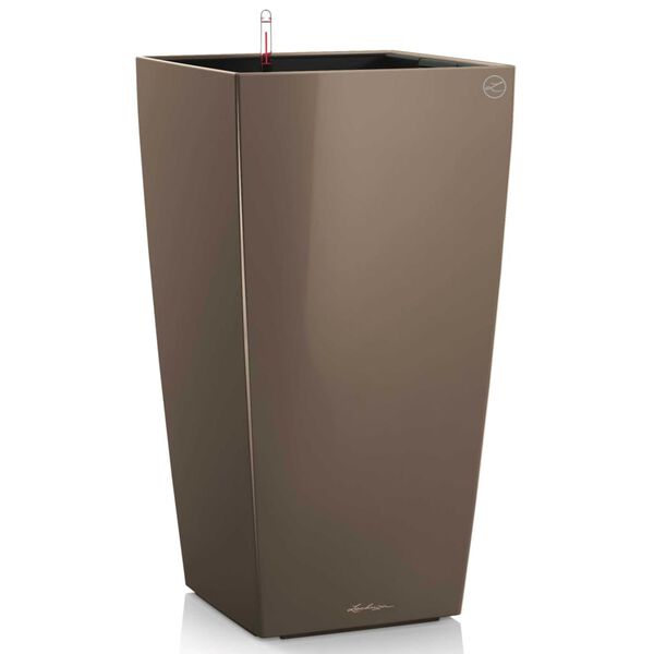 LECHUZA Planter Cubico 40 ALL-IN-ONE High-Gloss Taupe 18215