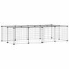 vidaXL 20-Panel Pet Cage with Door Black 140x70x35 cm Steel