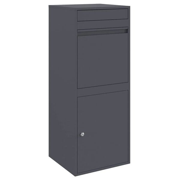 vidaXL Parcel Drop Box with Storage Anthracite 41 x 38 x 103 cm Steel