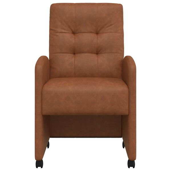 vidaXL Dining Chairs 2 pcs Brown 57 x 67 x 98 cm Faux leather