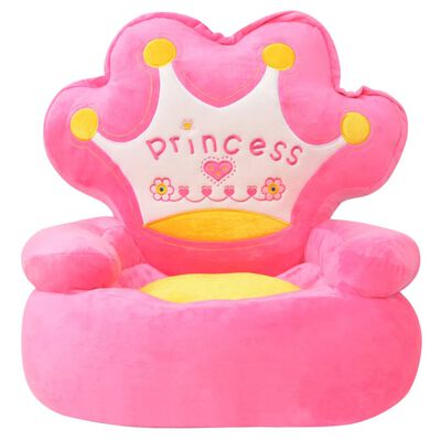 vidaXL Plush Children's Chair Princess Pink