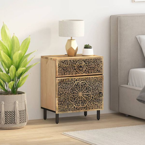 vidaXL Bedside Cabinet 50x33x60 cm Solid Wood Mango