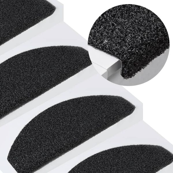 vidaXL Outdoor Stair Mats 5 pcs 65x24.5x3.5 cm Anthracite Anti Slip