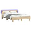 vidaXL Bed Frame with Headboard Sonoma 152 x 203 cm Engineered Wood