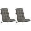 vidaXL High Back Chair Cushion VIANEN 2 pcs 100% Polyester Grey