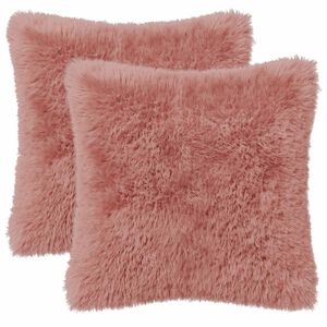vidaXL Cushion Cover 2 pcs HEERLEN Pink 30 x 30 cm PV Fleece