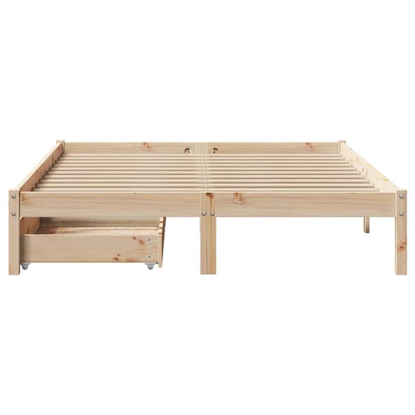 vidaXL Bed Frame without Mattress 135x190 cm Double Solid Wood Pine