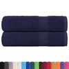 vidaXL Bath Towels "FROGN" 2 pcs Navy Blue 100x150 cm 360 gsm