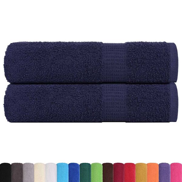 vidaXL Bath Towels "FROGN" 2 pcs Navy Blue 100x150 cm 360 gsm