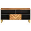 vidaXL TV Cabinet Brown and Black 100x33.5x46 cm Solid Wood Mango