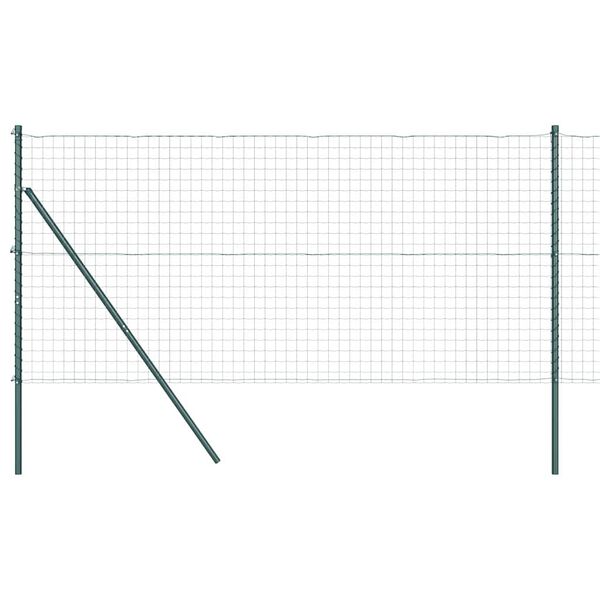 vidaXL Fence with Post Green 1.2 x 25 m Steel and PVC