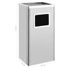 vidaXL Ashtray Dustbin Hotel 45 L Stainless Steel