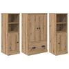 vidaXL Highboard 3 pcs Artisan Oak 132 x 35.5 x 103.5 cm