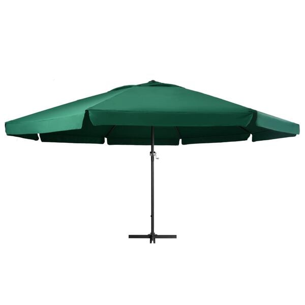 vidaXL Garden Parasol with Aluminium Pole 600 cm Green