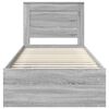 vidaXL Bed Frame with Drawer Grey Sonoma 90 x 190 cm Solid Pine Wood