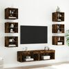 vidaXL 8 Piece TV Wall Units with LED Smoked Oak Engineered Wood
