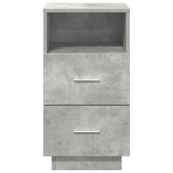 vidaXL Bedside Cabinet with 2 Drawers Concrete Grey 36x36x68 cm