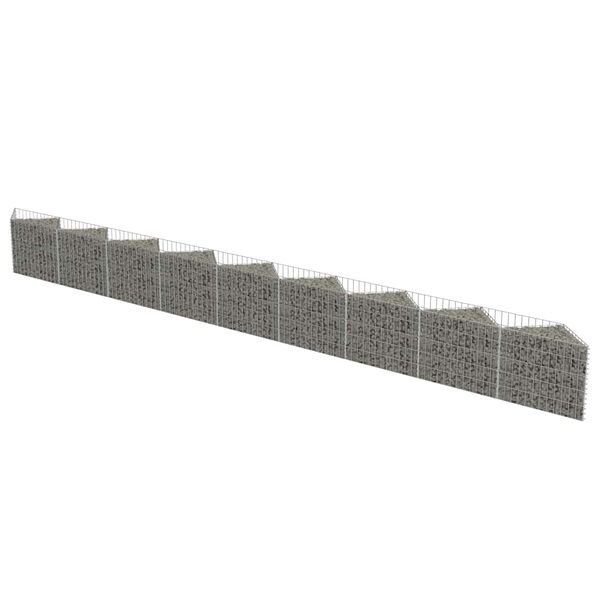vidaXL Gabion Wall Galvanised Steel 630x30x50 cm