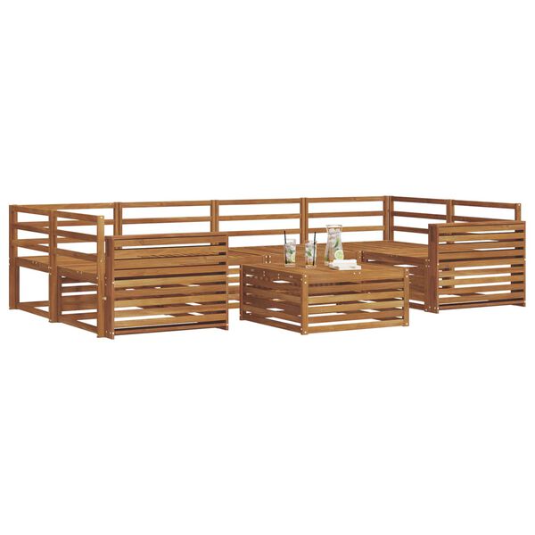 vidaXL Outdoor Sofa Set 7 pcs Natural Solid Acacia Wood