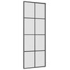 vidaXL Sliding Door with Hardware Set Black 76x205 cm ESG Glass