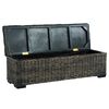 vidaXL Storage Box 120 cm Black Kubu Rattan and Solid Mango Wood