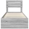 vidaXL Bed Frame Grey Sonoma 90 x 200 cm Solid Pine Wood