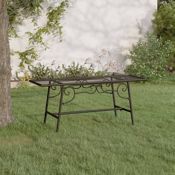 vidaXL Tree Bench 110 cm Black Steel