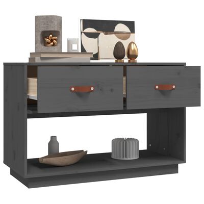 vidaXL TV Cabinet Grey 90x40x60 cm Solid Wood Pine