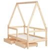 vidaXL Kids Bed Frame with Drawers 70x140 cm Solid Wood Pine
