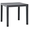 vidaXL Garden Table | Anthracite | Plastic | 78x78x72 cm | Garden Table | Square