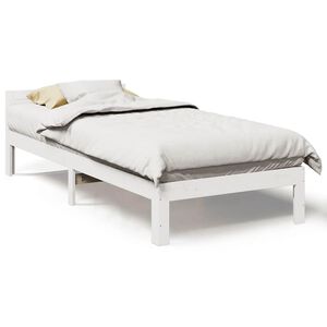 vidaXL Bed Frame without Mattress White 80x200 cm Solid Wood Pine