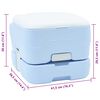 vidaXL Camping Toilet Manual Light Blue and White 41.5 x 36.5 x 30 cm