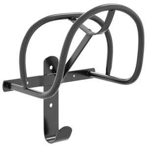 vidaXL Bridle Rack Wall Mounted Black Iron
