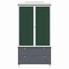 vidaXL Chalkboard Wardrobe ROROS Grey and White 90 x 45 x 180 cm