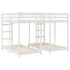 vidaXL Triple Bunk Bed Frame White 160 x 200 cm Solid Pine Wood