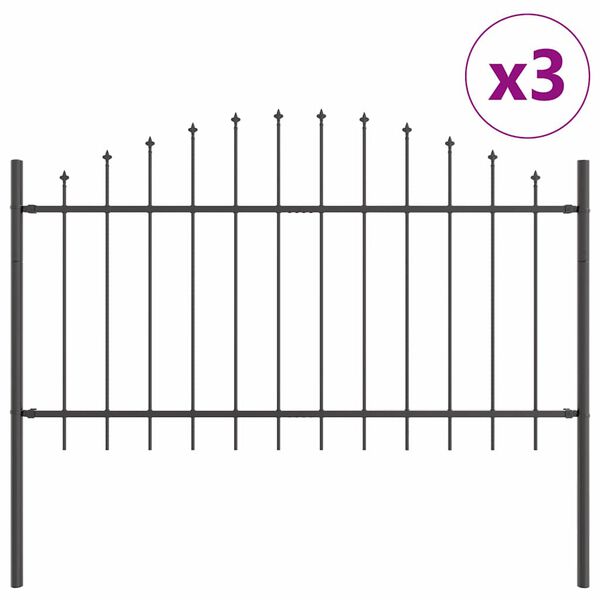 vidaXL Garden Fence Grey 510 x 100 cm