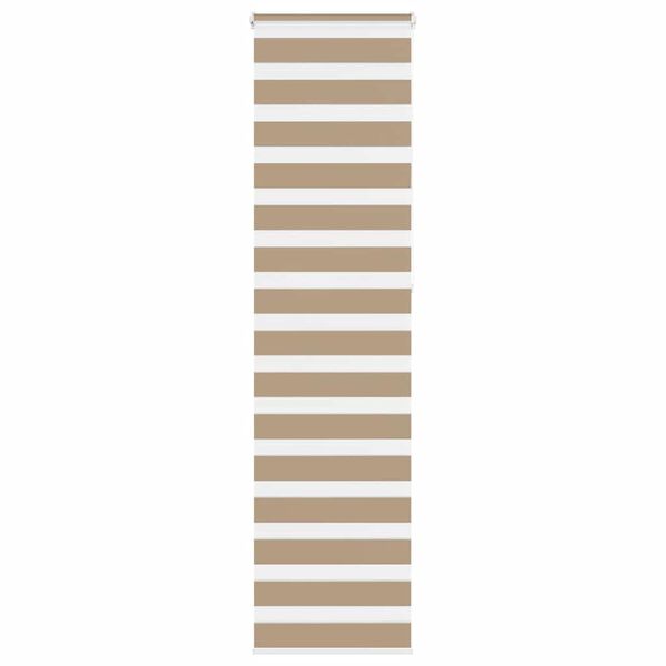 vidaXL Zebra Blind Sand Brown 65x230 cm Fabric Width 60.9 cm Polyester