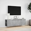 vidaXL TV Wall Cabinet with LED Lights Concrete Grey 135x31x39.5 cm